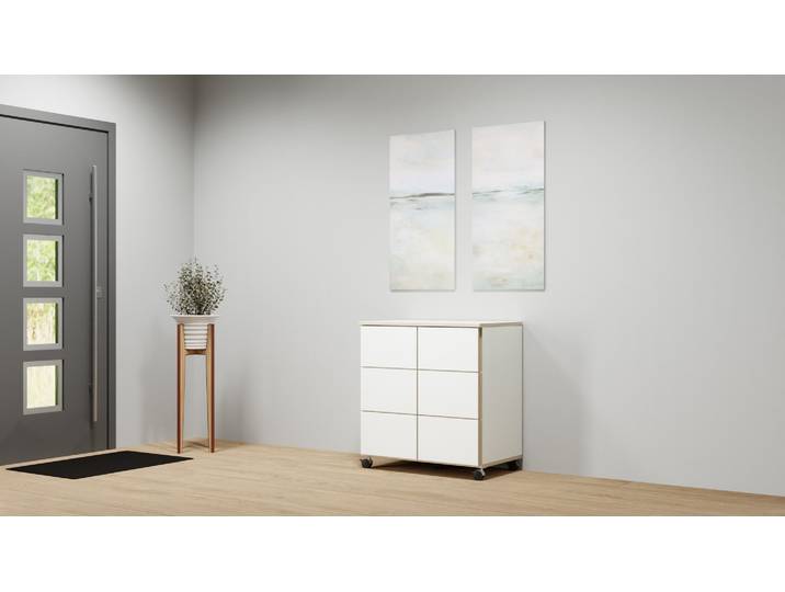 Conteneur roulant en aspect multiplex Mélaminé premium Blanc Bord contre­plaqué