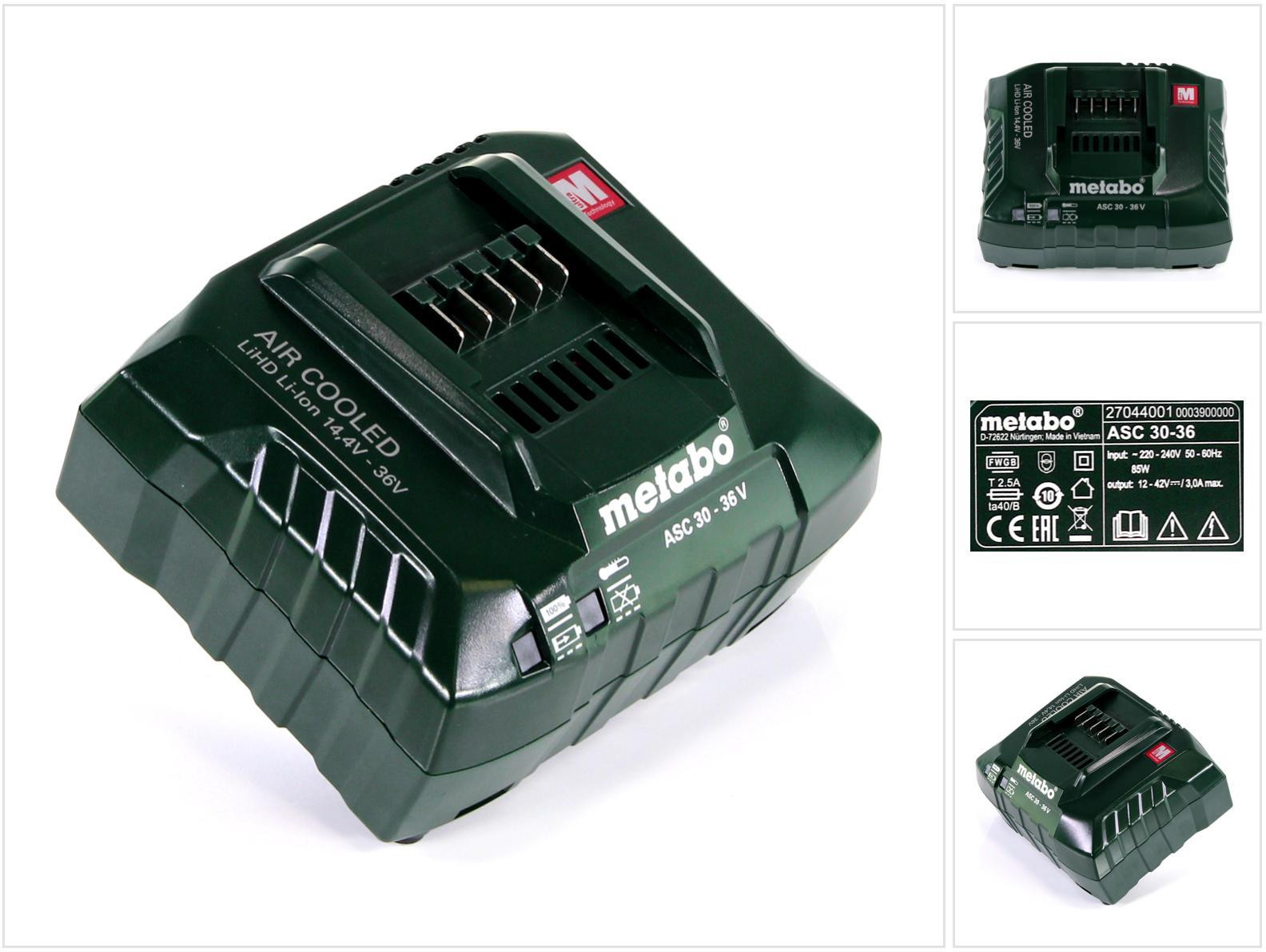 Metabo ASC 30-36 V AIR COOLED oplader voor 14,4-36V accu's