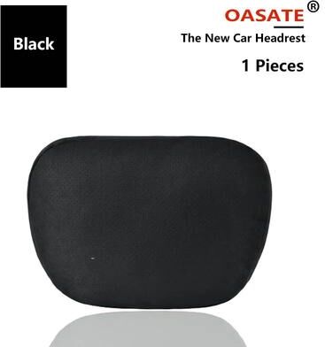 Inspire Select OASATE 2.0 Adjustable Car Neck & Lumbar Support Pillow Set Luxury Maybach Style Headrest Cushion black 1 Pc