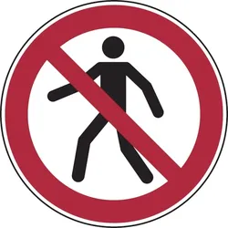 Verbotsschild, Für Fußgänger verboten P004 - ASR A1.3 (DIN EN ISO 7010) - 200x1.5 mm Kunststoff
