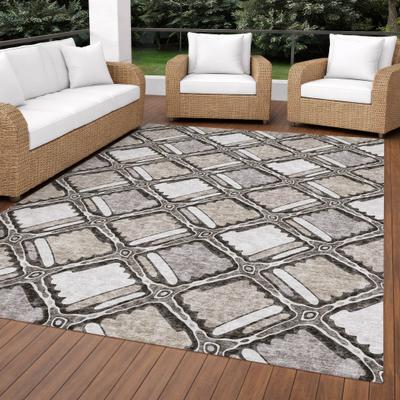 Addison Rugs Machine Washable Indoor/ Outdoor Modern Trellis Edina Chantille Rug