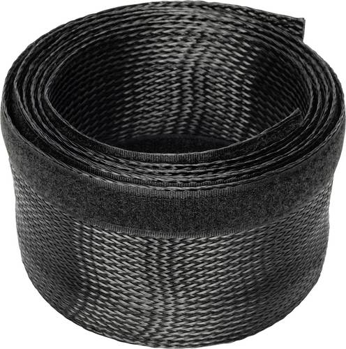 Digitus Kabel-Bündelschlauch Polyester Klettverschluss Schwarz flexibel 2000mm (L x B x H) 2000 x 85 x 3mm 1 St. DA-90507