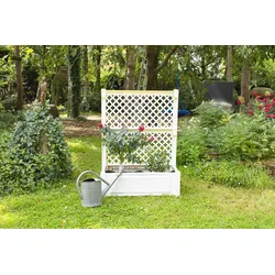 KHW KHW Pflanzkasten groß mit Spalier (2-teilig) 100 cm, weiß