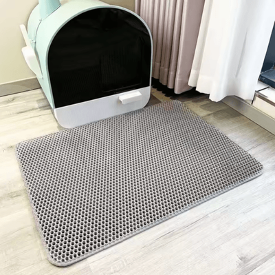 Inspire Picks TrapGuard Double Layer Waterproof Cat Litter Mat Washable Sand Trapping Pad gray 45x60cm