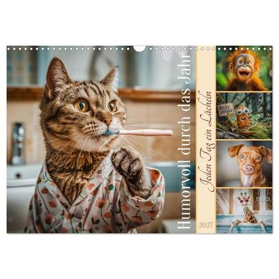 Humorvoll durch das Jahr (Wandkalender 2027 DIN A3 quer), CALVENDO Monatskalender