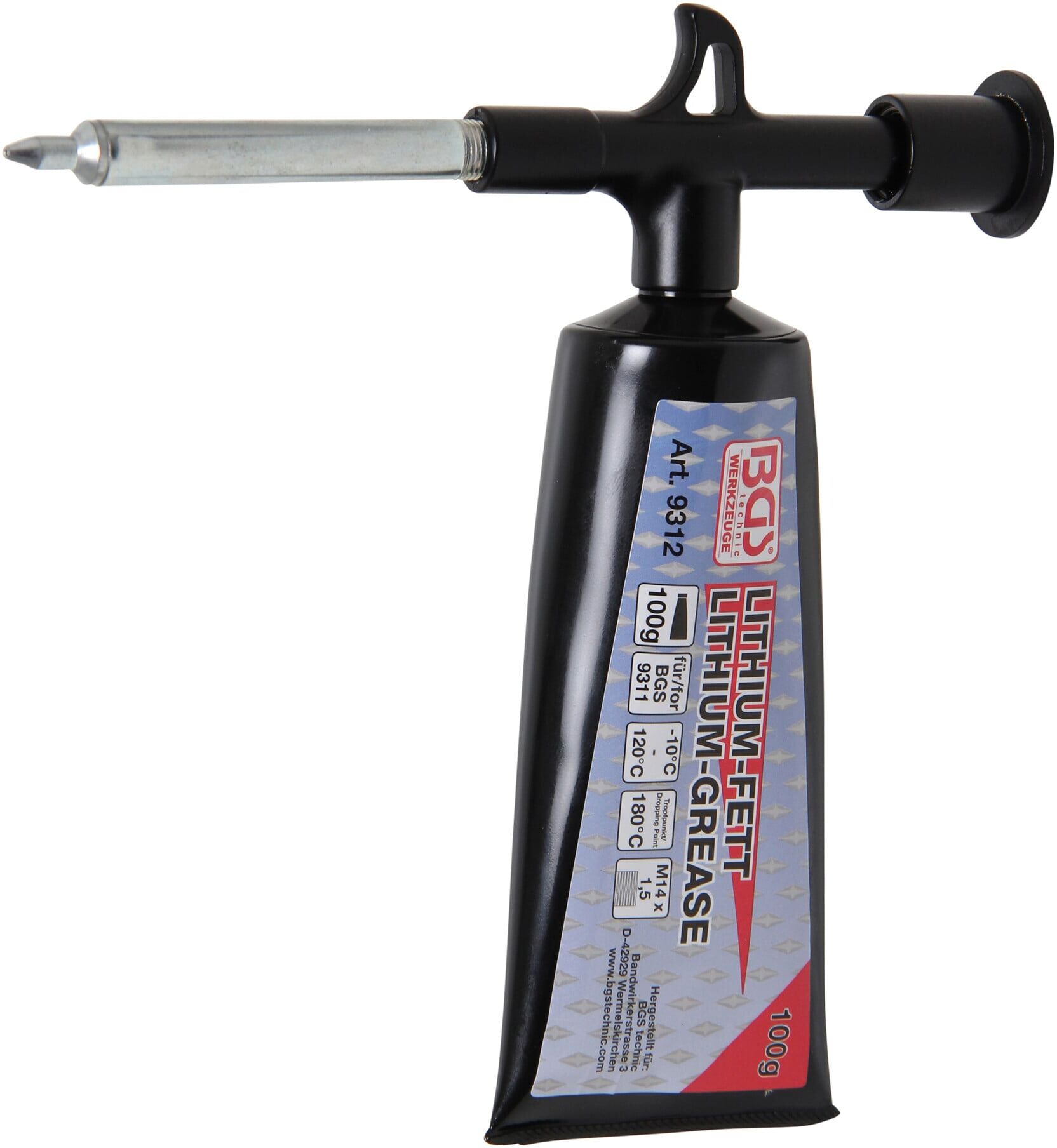 BGS Mini-Fettpresse mit 100 g Lithium-Fett (1 Tube) 9311 ; BGS technic)