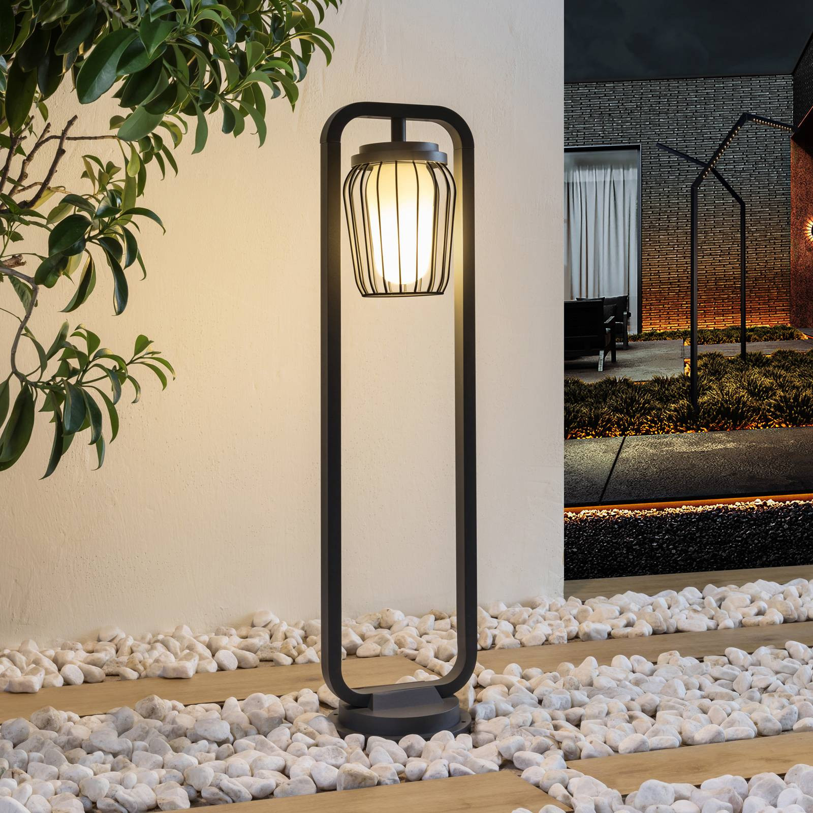 Lucande Chandan Tuinpadverlichting, Modern, Zwart, Aluminium, Dimbaar