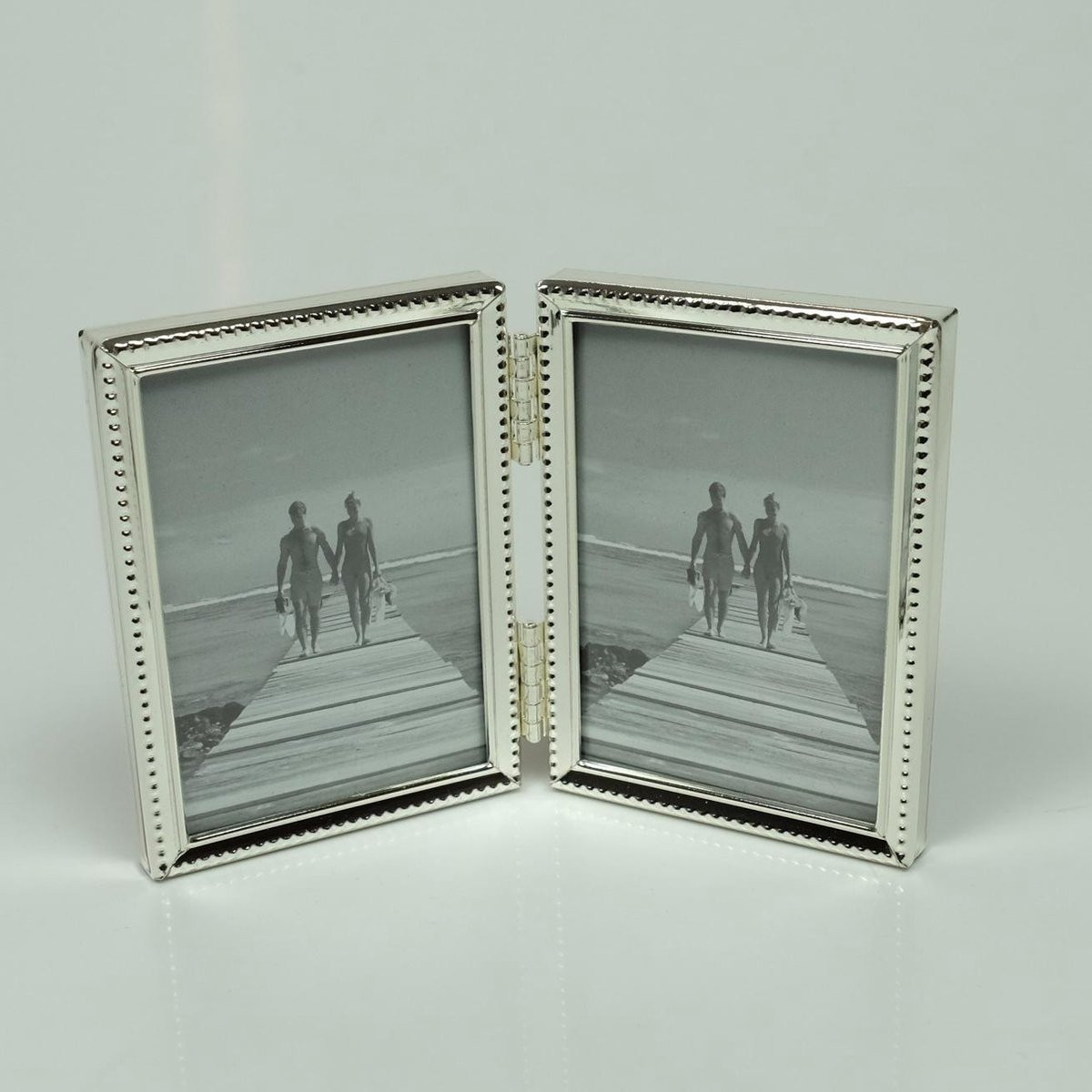 Fotolijst Zilver Parel Tweeluik 9x13 cm