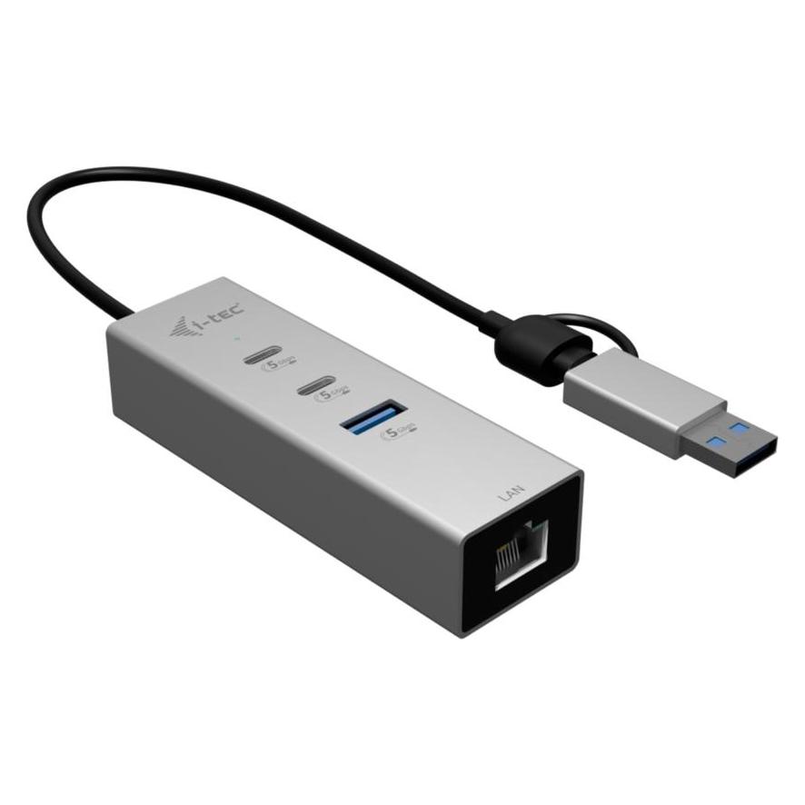 i-tec USB-C/USB-A Metal HUB 3 2x USB-C Gen1 1x USB-A Gen1 1x 2.5GLAN (USB-A, USB-C, 4 Ports) (CAMETALG325HUB)