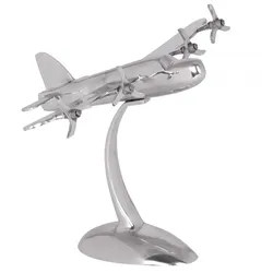 DEKOFIGUR Flugzeugpropeller Aluminium Silber 42x30 cm handgefertigt