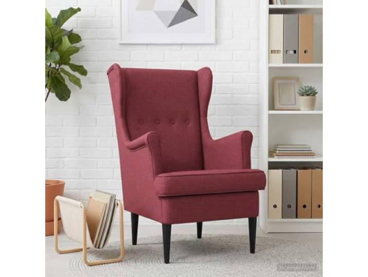 Moderner Sessel Weinrot Stoff Wohnzimmer Schlafzimmer Stoffbezug,Metall- und Holzwerkstoffrahmen,Schaumstoffpolsterung,Gummibaumbeine,Mid-Century-Design,einfache Pflege