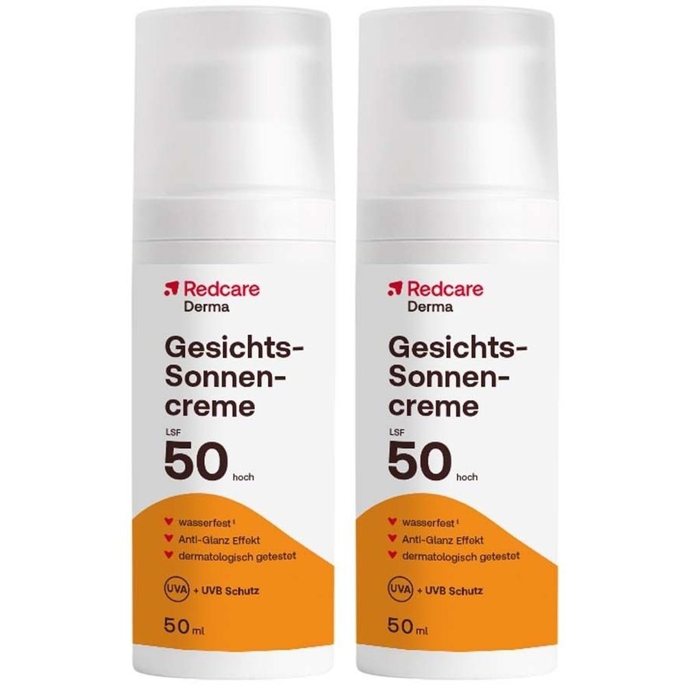 Redcare Gesichts-Sonnencreme LSF 50 x2 2x50 ml Creme