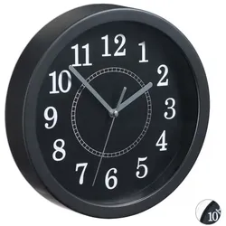 Relaxdays 10 x Wanduhr rund 20cm schwarz Weiß,Grau,Schwarz