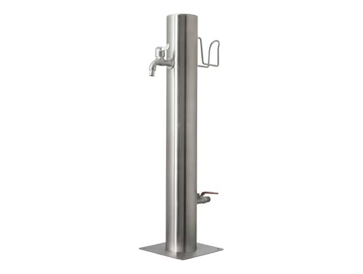 Profi-Partner Wasserzapfsäule Edelstahl, 2 Auslaufhähne, wetterbeständig rostfrei, für Gartenbewässerung, Wasserentnahme, einfache Montage, Standsäule, für Garten