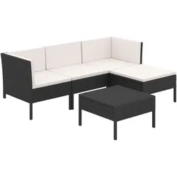 vidaXL, Gartenlounge, Azalea (2x Eckteil + Mittelteil + Fussstütze + Tisch)
