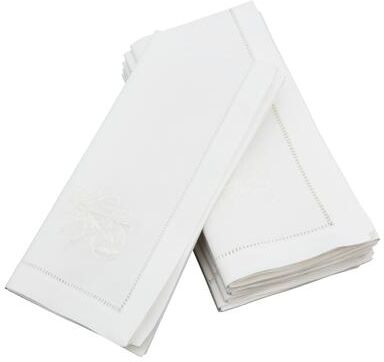 Saro Lifestyle Vine Embroidered and Hemstitched Cotton Napkin (Set of 6)