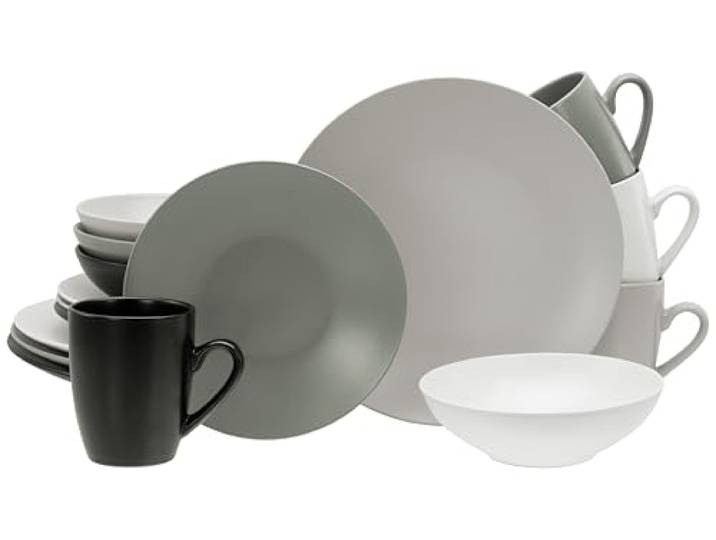 CreaTable\, 25831\, Série MANHATTAN\, service de vaisselle\, service combiné 16 pièces.