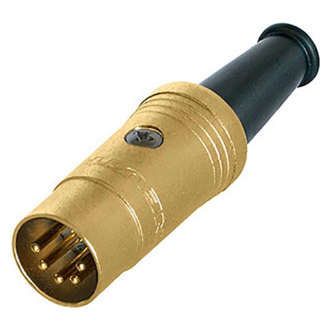 Rean 5-poliger DIN Kabelstecker, Nickel Gehäuse, vernickelte Kontakte (NYS322AG)