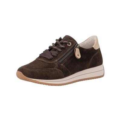 Sneaker REMONTE "Remonte Sneaker Veloursleder", Damen, Gr. 44, dunkelbraun, Veloursleder, Schuhe Sneaker