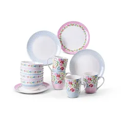 Kaffeeservice Alexandra 12tlg. Porzellan Bunt