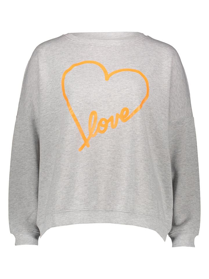 miss goodlife Sweatshirt "Heart Love" in Grau - XS