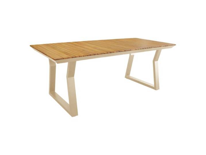 OUTLIV. New York City Gartentisch 200x90cm Aluminium/Akazie Natur