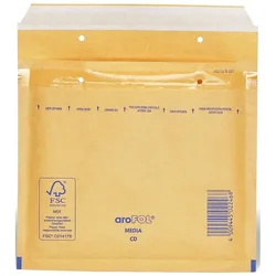 Mailmedia, Versandtasche + Luftpolstertasche, Luftpolstertasche f.CD goldge 100St (100 Stk.)