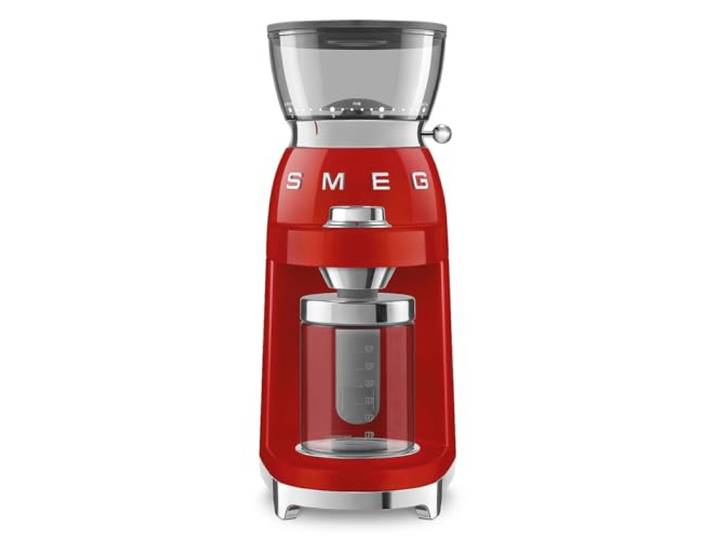 Smeg, Kaffeemühle CGF03RDEU, 15 Mahlgrade, 240-g-Kaffeebohnenbehälter, einstellbare Mahlmenge, mit Antistatik-System, 150 W, Rot