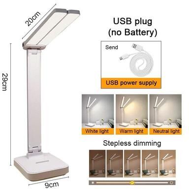 Uplift Picks LumiFlex Rechargeable Foldable Touch LED Desk Lamp With Three Brightness Levels white (plug In)