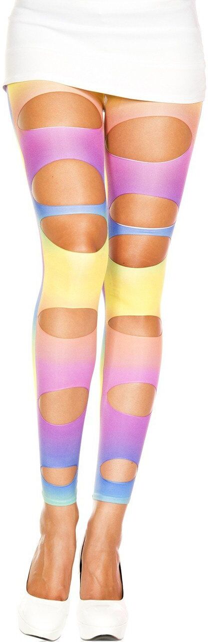 Music Legs Leggings arc en ciel ajouré