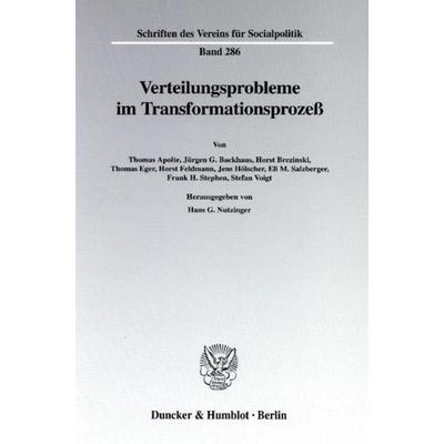 Verteilungsprobleme im Transformationsprozeß., Taschenbuch von , Duncker & Humblot, 978-3-428-10707-0