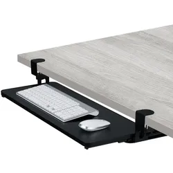Relaxdays Ausziehbare Tastaturablage zum Klemmen Schwarz