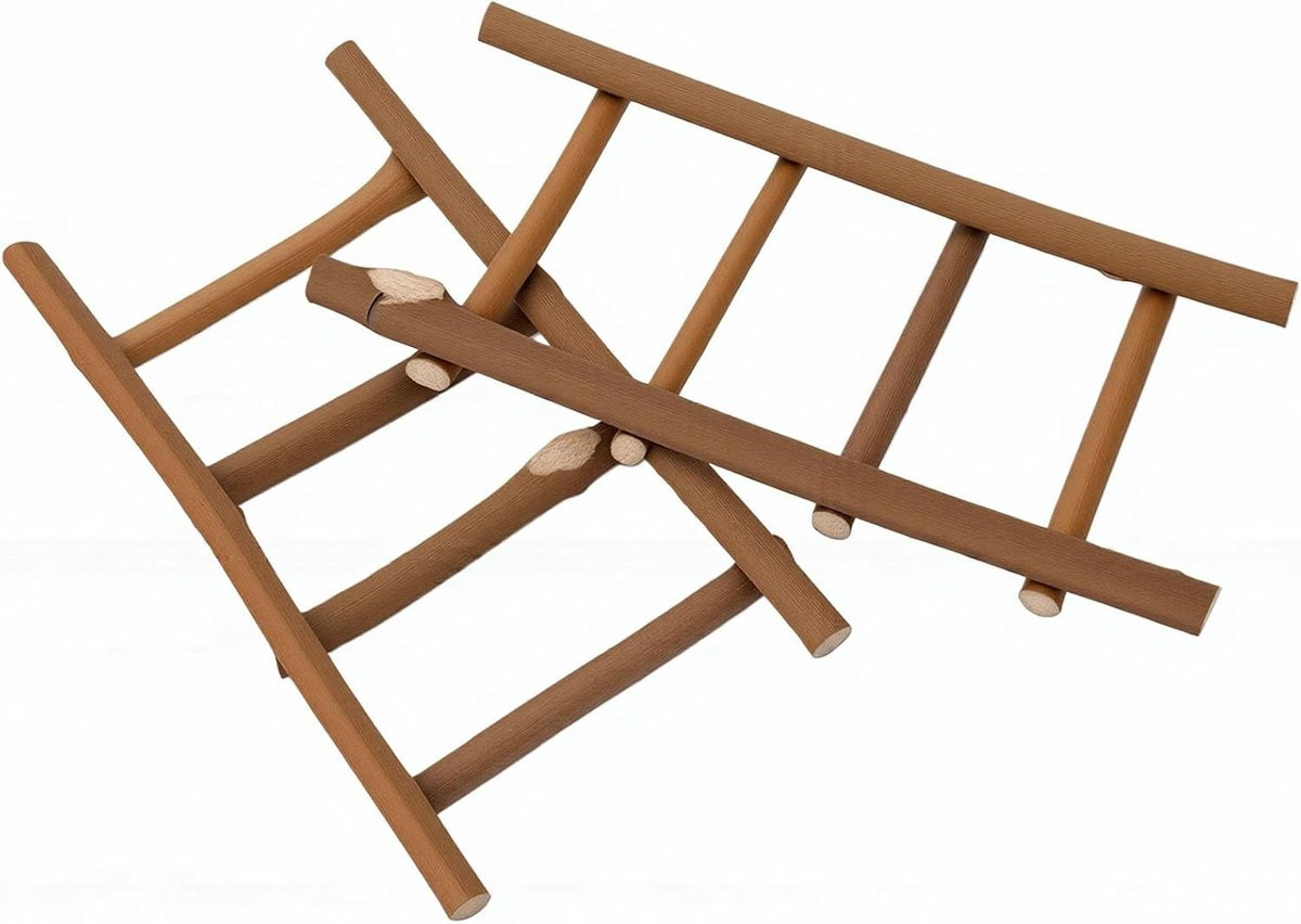 Handgemaakte Mini Rotan Ladders voor Poppenhuis Decoratie en Tuin Ambachten - Natuurlijk - 20 x 10 cm
