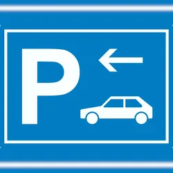 HB-Druck Auto PKW Parkplatz Aufkleber mit Richtungspfeil links waagerecht A4 (210x297mm)