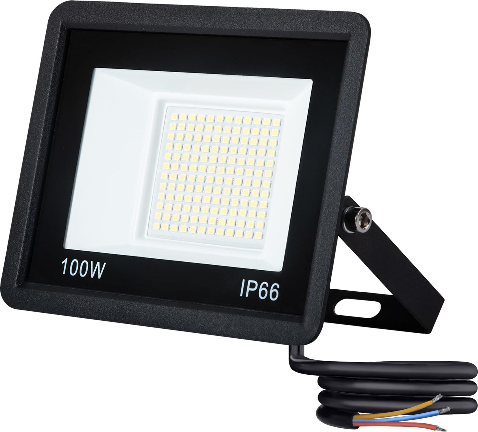 JOIEYOU 5x100W LED bouwlamp, superheldere 230V buitenlamp van aluminium, koelwit