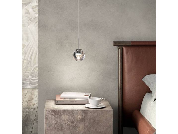 Hanglamp Dew, dimbaar, chroom / zilver, Keuken, Glas, Design, hanglamp