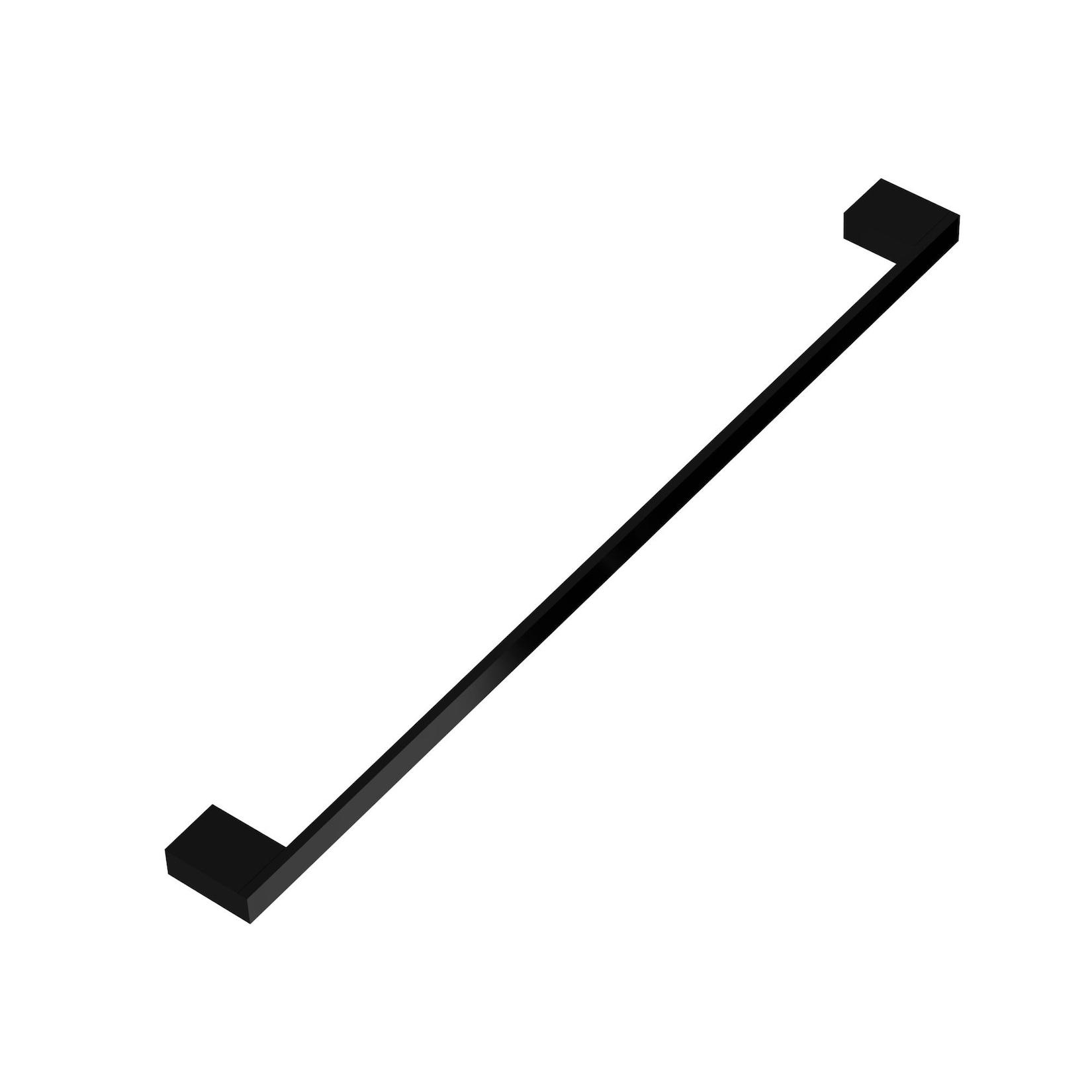 kalb Handtuchhalter Lenn mit langer Stange und beidseitig befestigt für Wand, große Möbel, schwarz, Aluminium, Länge: 800mm, Höhe: 25mm, Tiefe: 60mm