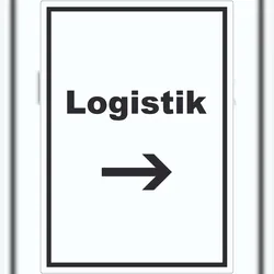 HB-Druck Logistik Aufkleber mit Text und Richtungspfeil rechts Transport Versand hochkant A3 (297x420mm)