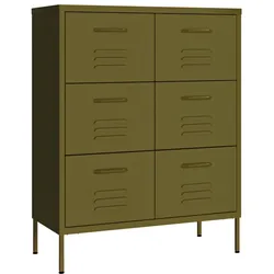 vidaXL Schubladenschrank Olivgrün 80x35x101,5 cm Stahl