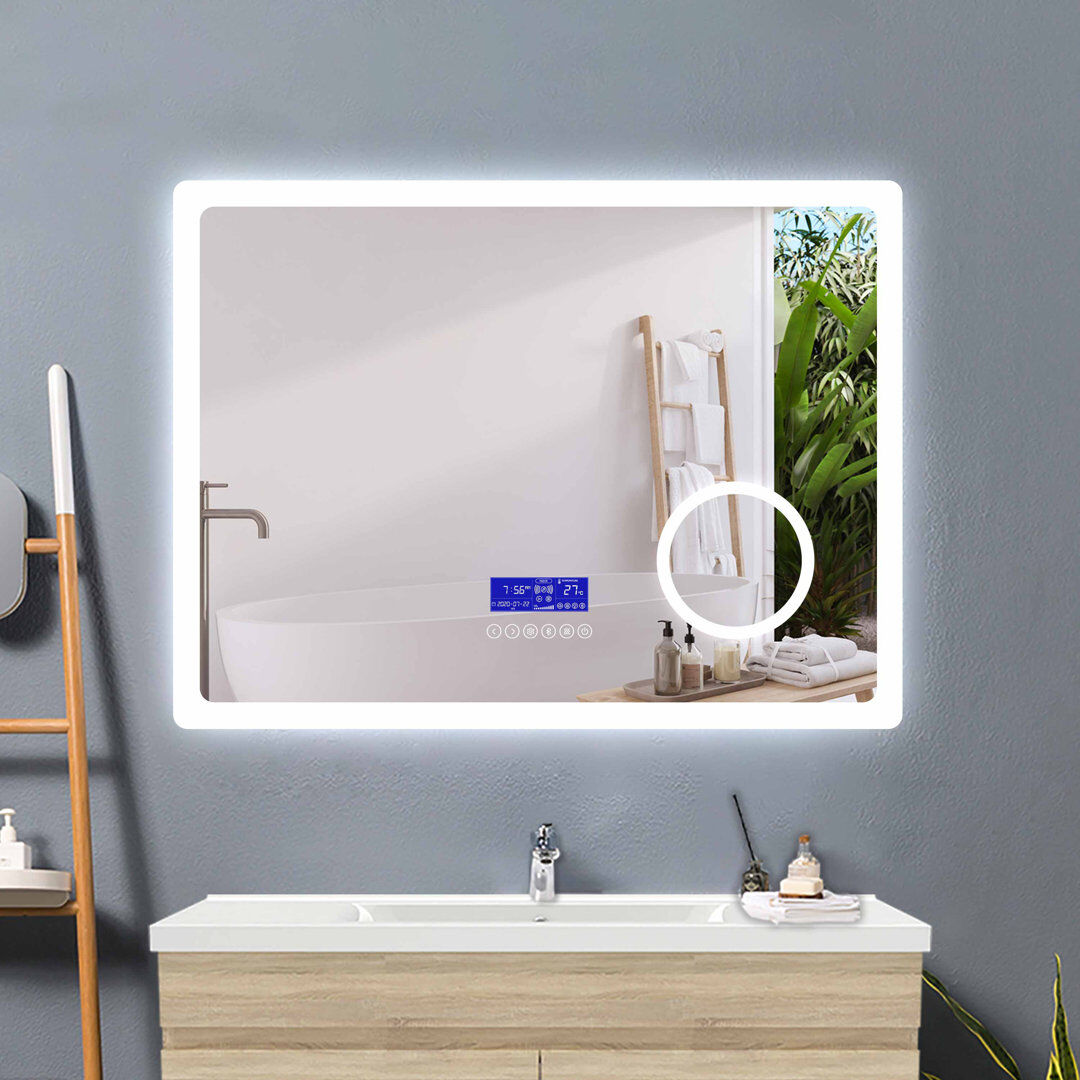 Ivy Bronx Cherel Rectangle Wall Mirror Set White 60cm x 80cm