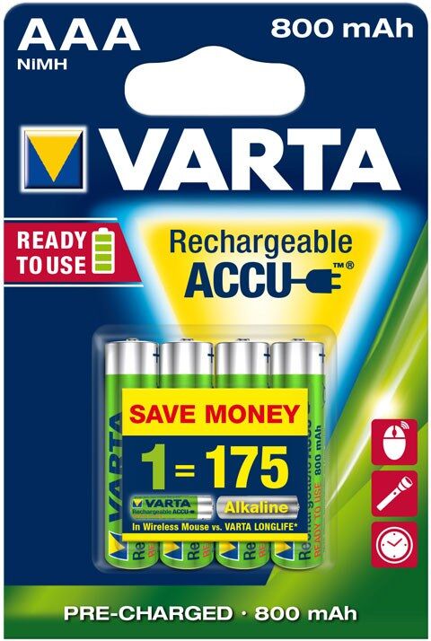 PILHA VARTA REC AAA 800MAH R2U B4