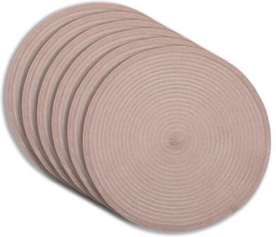 "Dainty Home Lurex 15"" Round Woven Non-Slip Placemats Set of 6"