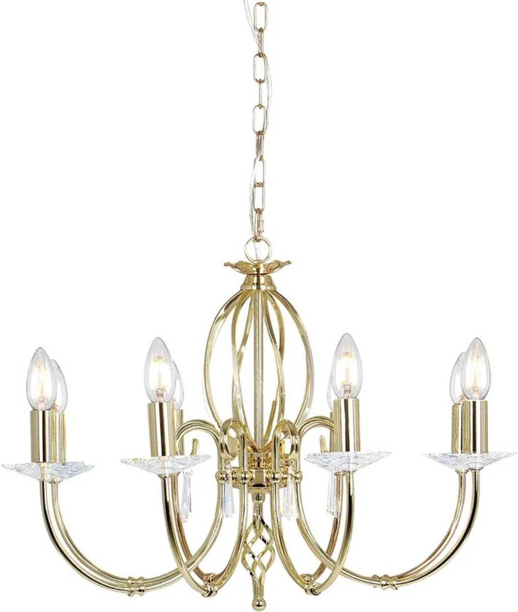 Elstead Lighting Aegean LED Kroonluchter - 8-lichts - Messing en Glas - Dimbaar