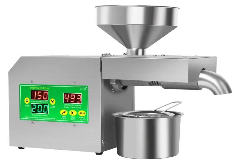 Automatische Ölpressmaschine - R3S Schneckenpresse - Kleine gewerbliche Tischpresse - 220V EU-Stecker - Für Moringa Sonnenblumen Erdnuss Sesam - Edelstahlgehäuse - Farbe R3S