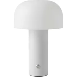 Kabellose Design Pilz-Tischlampe LED - 3 Lichtfarben - Wiederaufladbar - Dimmbar - IP54 Spritzwassergeschützt - Bis zu 10 Std. Akkulaufzeit - Weiß