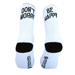 MALDITA BUENA SUERTE Socken Don't worry be happy | weiß XL | 44-46