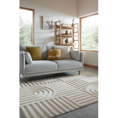 Designteppich FLAIR RUGS "ELARA", beige (creme), B:200cm H:20mm L:300cm, Polyester, Teppiche, 3D-Optik, Hoch Tief Effekt