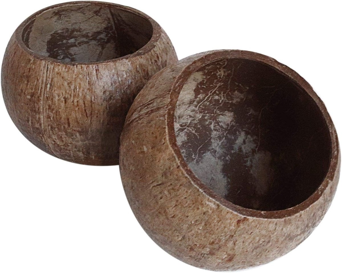 Set van 2 natuurlijke kokosnootschalen voor decoratie of het maken van kaarsen