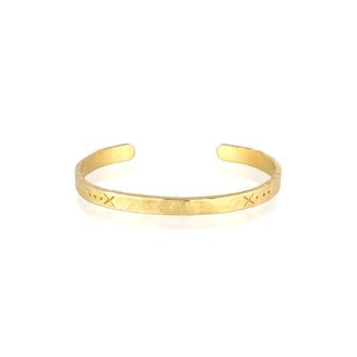 Armreif HAZE & GLORY "Armband Armreif - Salvation gehämmert 925 Silber" Gr. 180, gold, Armbänder, Herren, Silber 925 (Sterlingsilber), Armreif