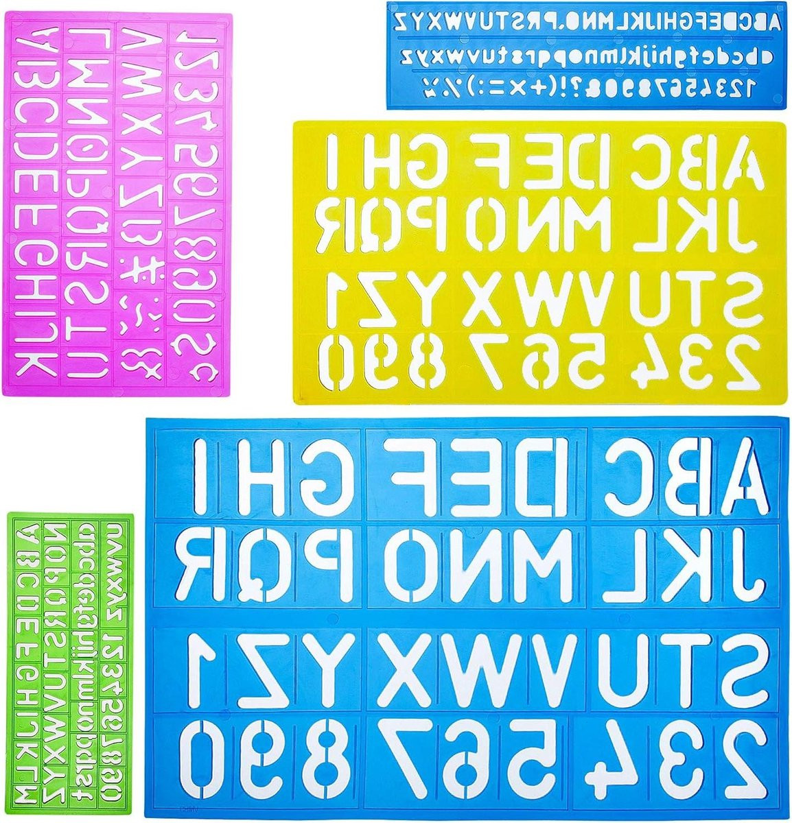 Alfabet Sjabloon Set - 5 Delige Letter Stencils voor Knutselprojecten - Transparant - 10 x 2 cm